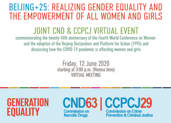 Joint CND & CCPCJ virtual event - Beijing + 25: Realising gender equality and the empowerment of all women and girls