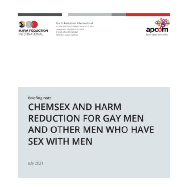 Chemsex y reducción de daños para hombres gay, y otros hombres que tienen sexo con hombres 
