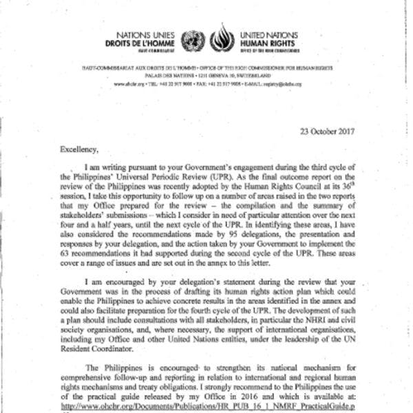 OHCHR urges Philippines to address human rights violations