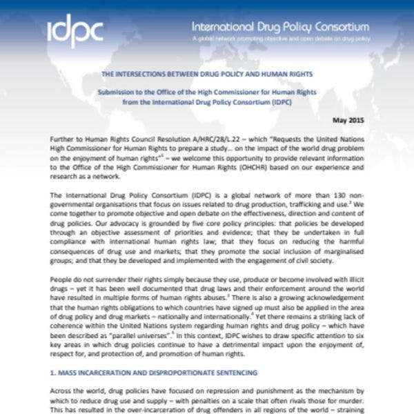 ONG resaltan violaciones a los derechos humanos cometidas en nombre de la fiscalización de las drogas