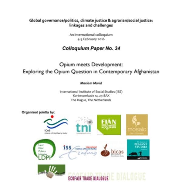 Opium meets development: Exploring the opium question in contemporary Afghanistan 