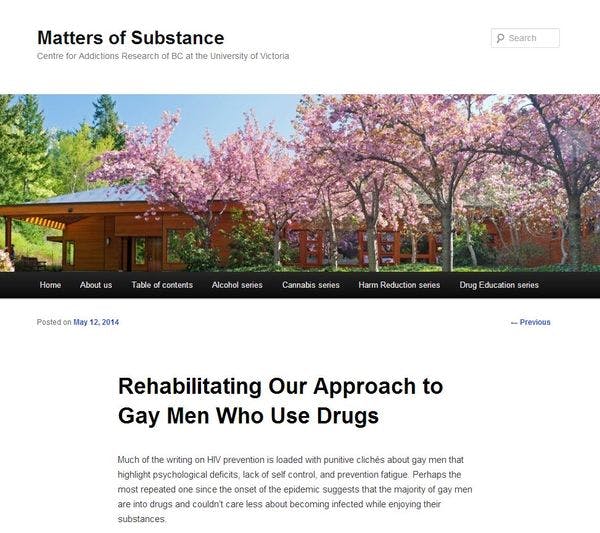 Révisons notre approche vis-à-vis des homosexuels qui consomment de la drogue
