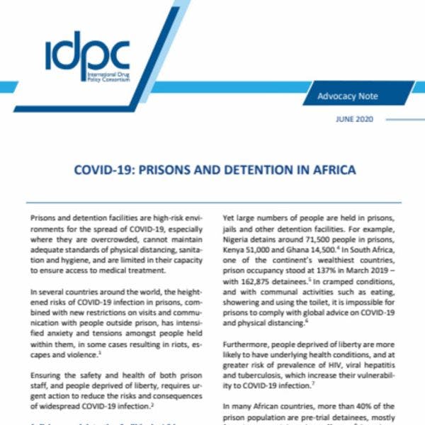 COVID-19: Prisons and detention in Africa