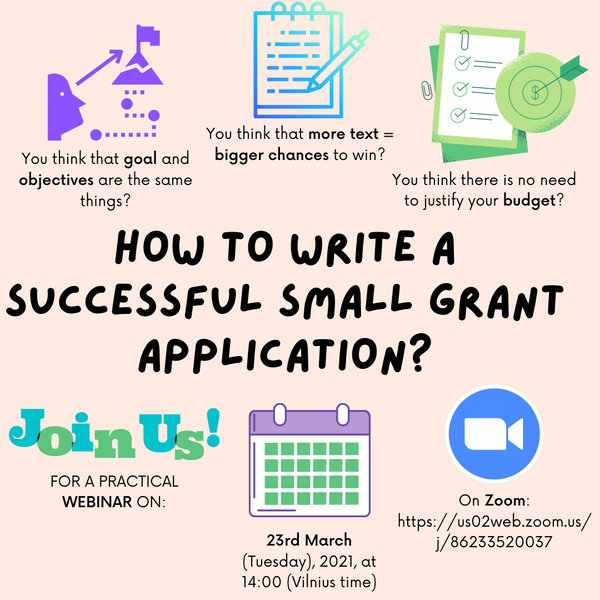 Practical webinar “How to write a successful small grant application?”