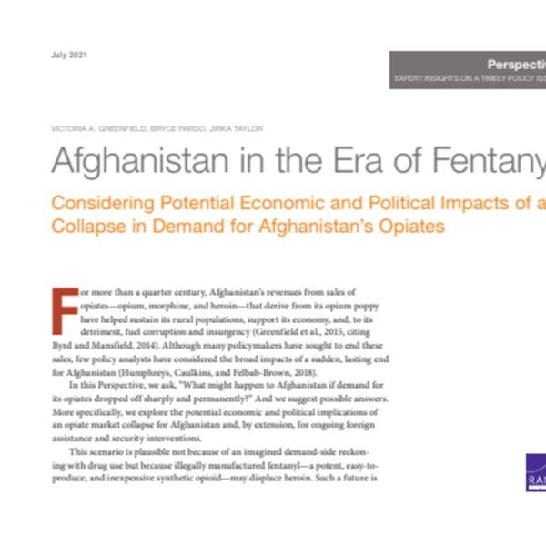 L’Afghanistan à l’ère du fentanyl