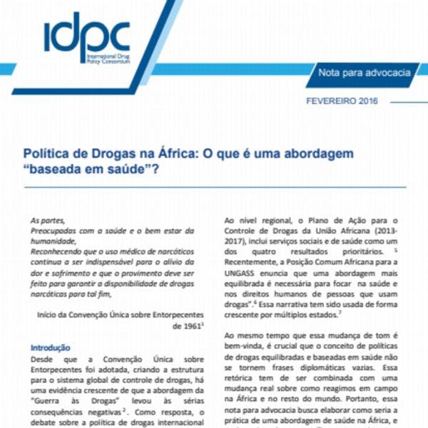 Política de Drogas na África: O que é uma abordagem “baseada em saúde”?