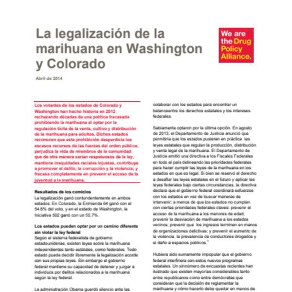 La legalización de la marihuana en Washington y Colorado
