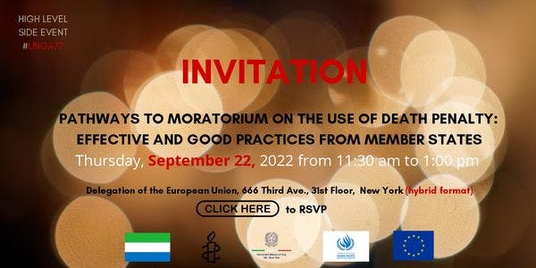 Pathways to moratorium on the use of the death penalty: effective and good practices from member states