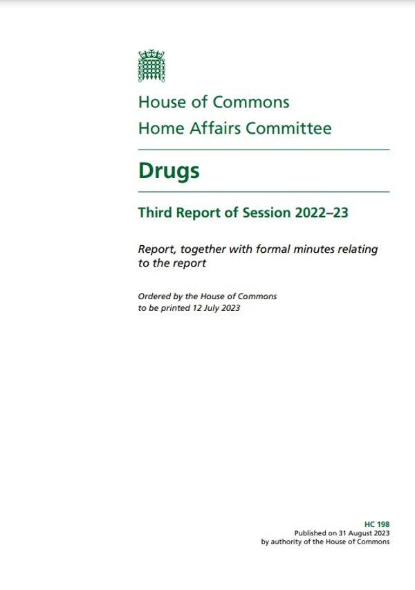 Drugs: UK Parliament Home Affairs Committee Third Report of Session 2022–23