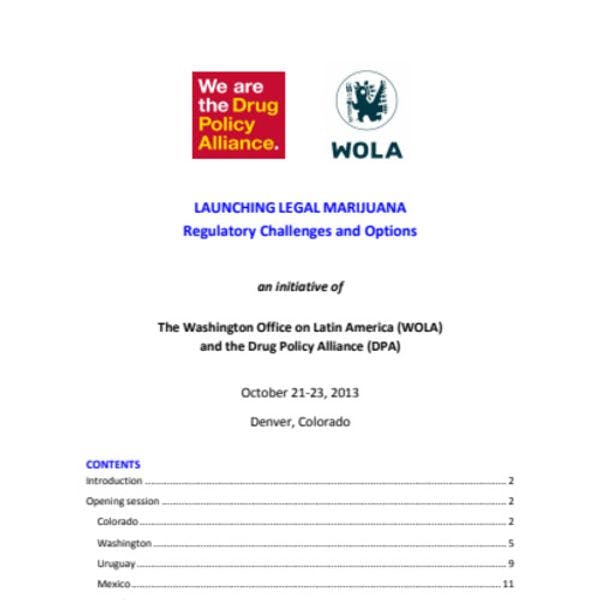 Launching legal marijuana: Regulatory challenges and options