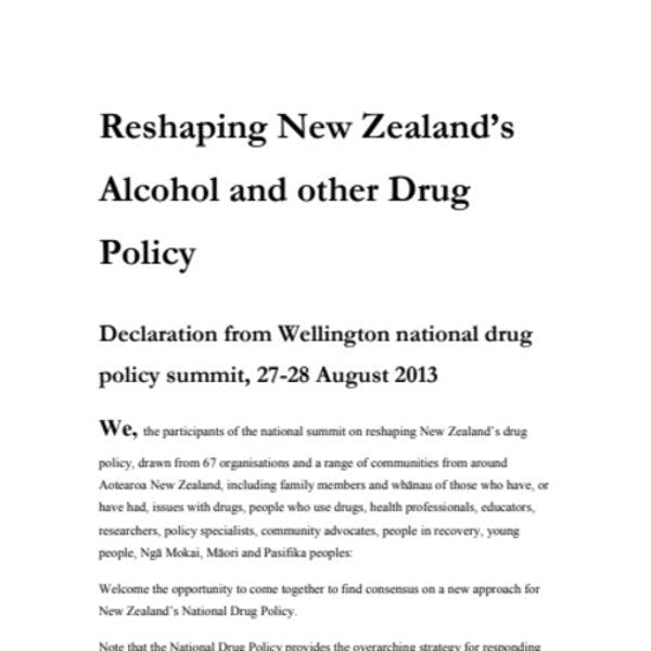 Reshaping New Zealand’s alcohol and other drug policy declaration