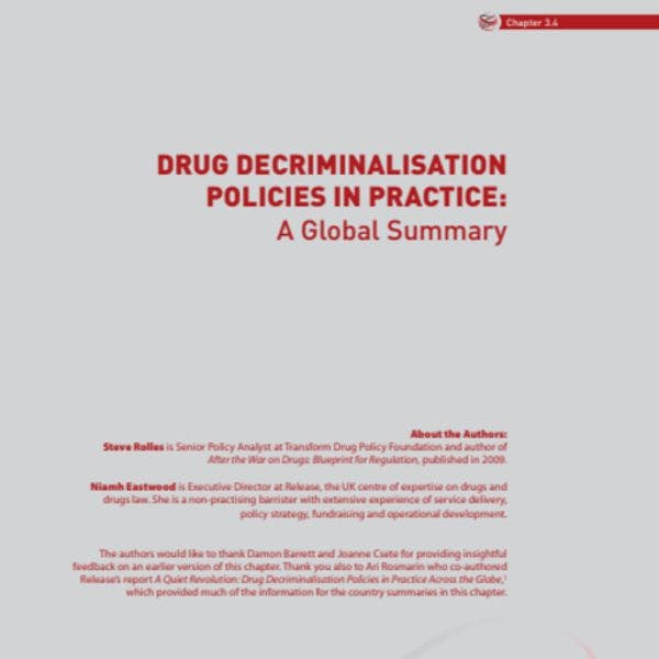 Drug decriminalisation policies in practice - a global summary