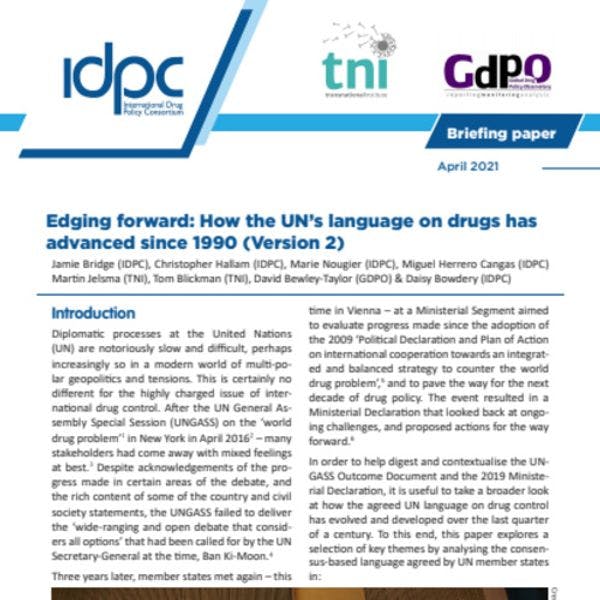 Edging forward: How the UN’s language on drugs has advanced since 1990 (Version 2)