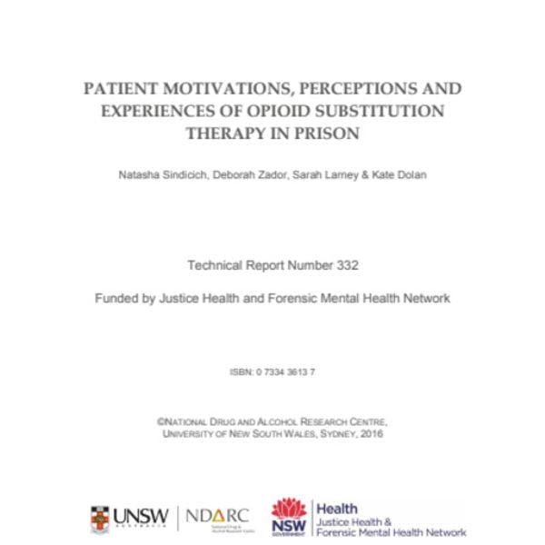 Motivations, perceptions et expériences des patients sous traitement de substitution aux opiacés en prison