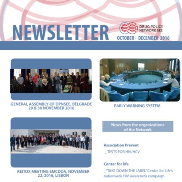 Drug Policy Network SEE newsletter October-December 2016