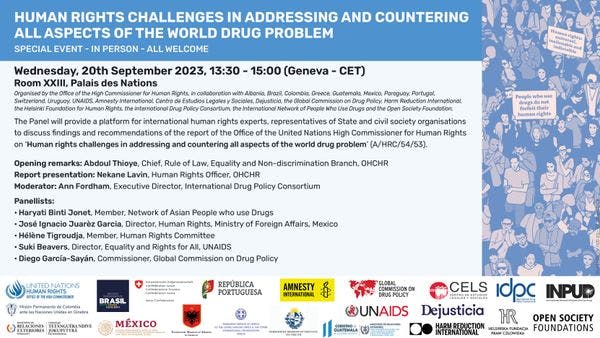 Special event: Human rights challenges in addressing and countering all aspects of the world drug problem