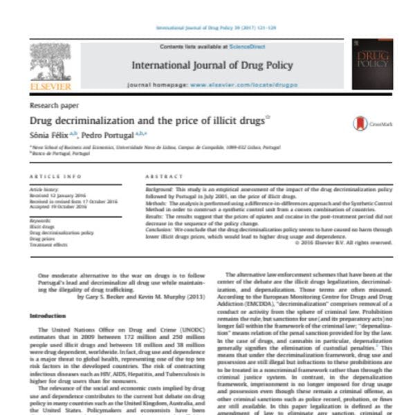 Drug decriminalization and the price of illicit drugs