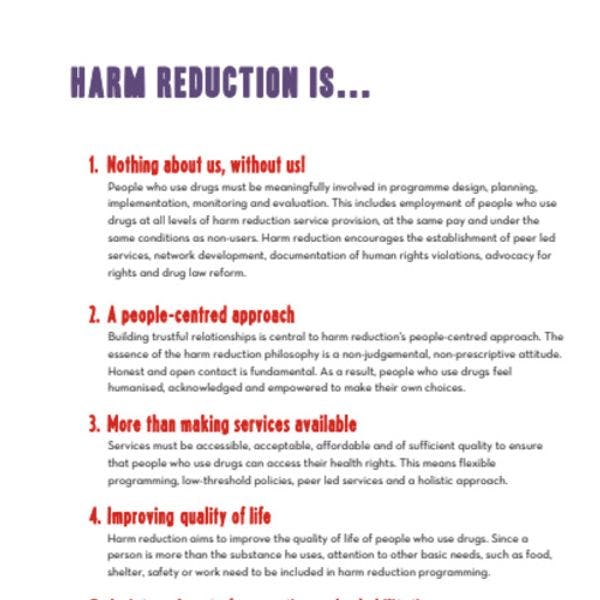10 point harm reduction declaration