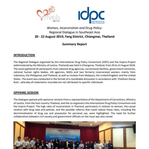 Women, incarceration and drug policy: Regional dialogue in Southeast Asia
