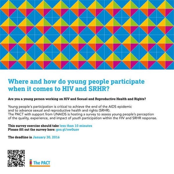 Questionnaire on perception of youth participation related to HIV and SRHR at national, regional and global levels