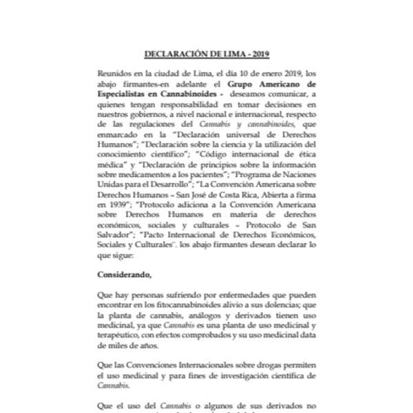 Declaración de Lima - 2019 
