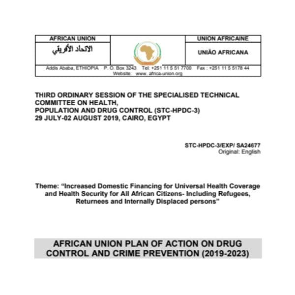 Plan d’action de l’Union Africaine en matière de contrôle des drogues et de prévention de la criminalité (2019-2023)
