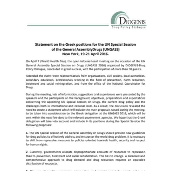 Diogenis statement on UNGASS