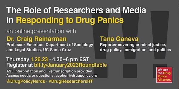The role of researchers and media in responding to drug panics