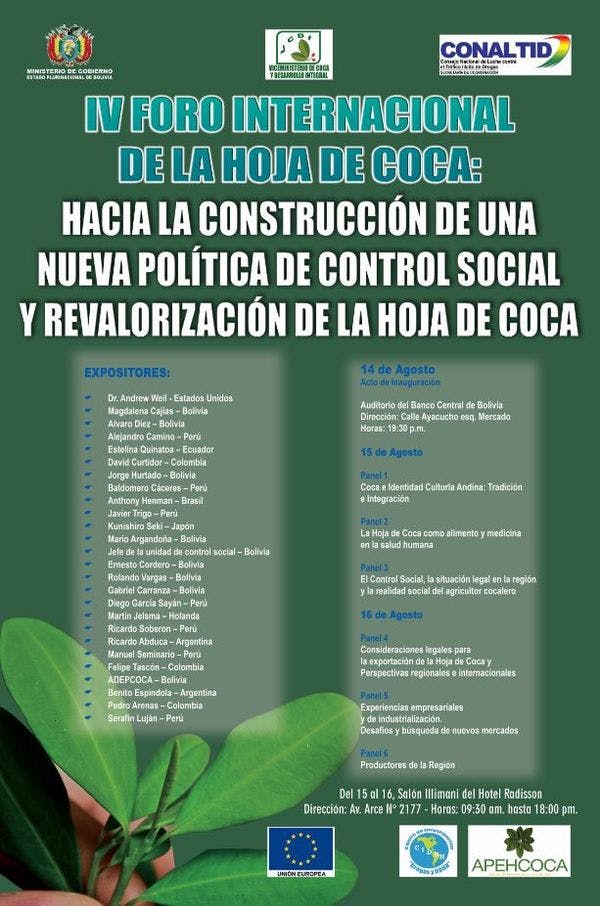 IV Foro Internacional - Hacia la construcción de una nueva política de control y revalorización de la hoja de coca