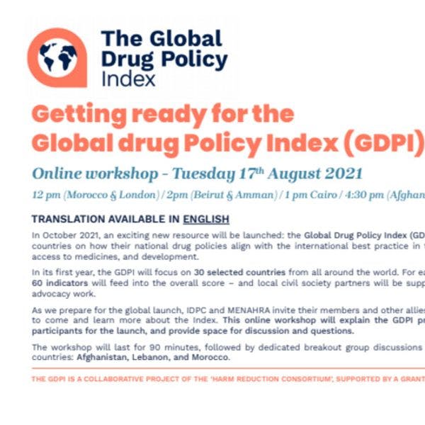 Getting ready for the Global Drug Policy Index (GDPI) - MENA region