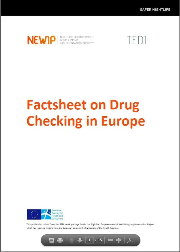 Factsheet sobre Drug Checking na Europa