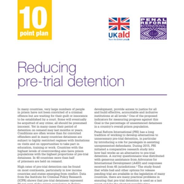 Ten-point plan on reducing pre-trial detention