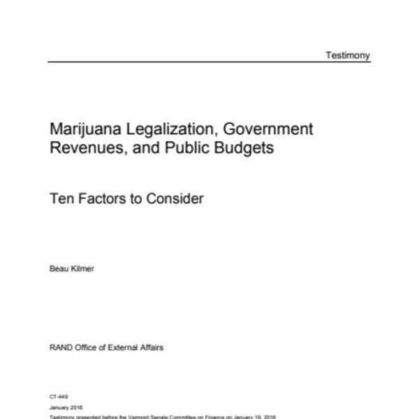 Marijuana legalisation, government revenues, and public budgets
