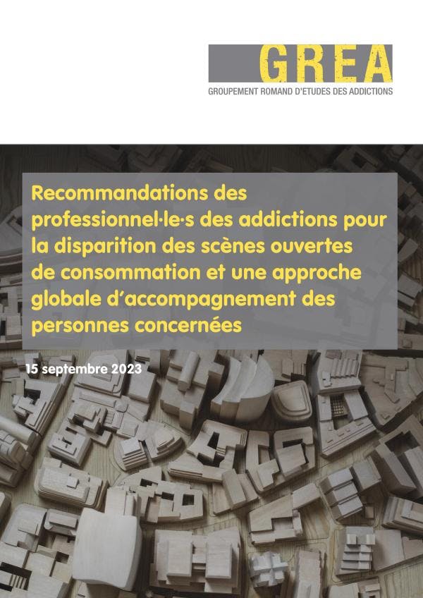Recommandations des professionnel·le·s des addictions pour la disparition des scènes ouvertes de consommation et une approche globale d’accompagnement des personnes concernées