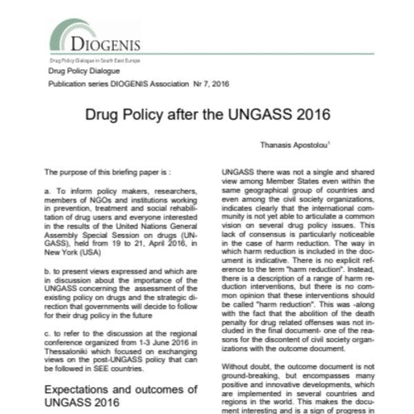 Drug policy after the UNGASS 2016
