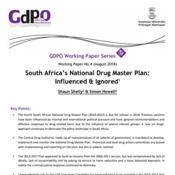 South Africa’s National Drug Master Plan: Influenced & ignored