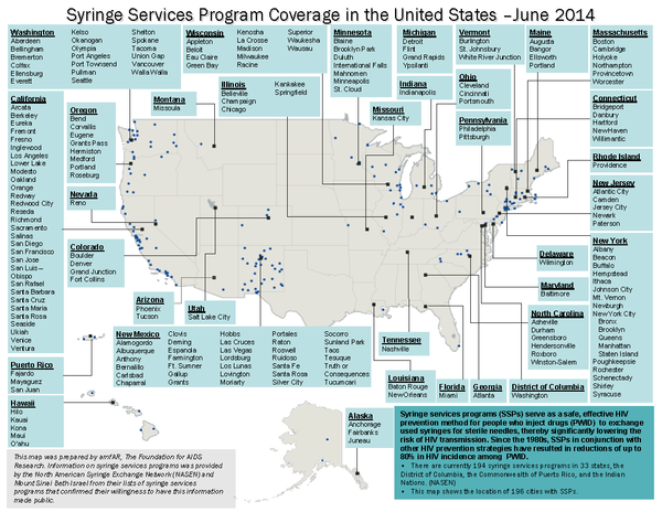 Needle and syringe programmes coverage in the United States