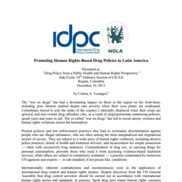 Promoting human rights-based drug policies in Latin America