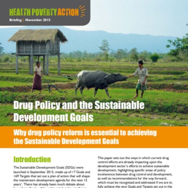 Drug policy and the sustainable development goals